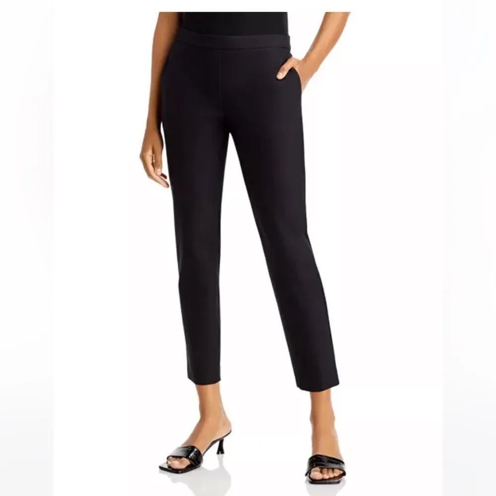 Theory Thaniel Approach Black Cropped Ankle Pull On Pants Size 6